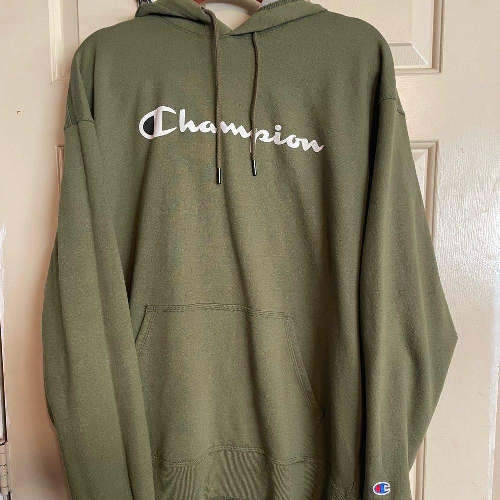 Green champion hoodie